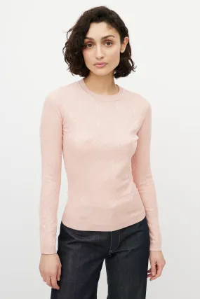 Pink Knit Logo Top
