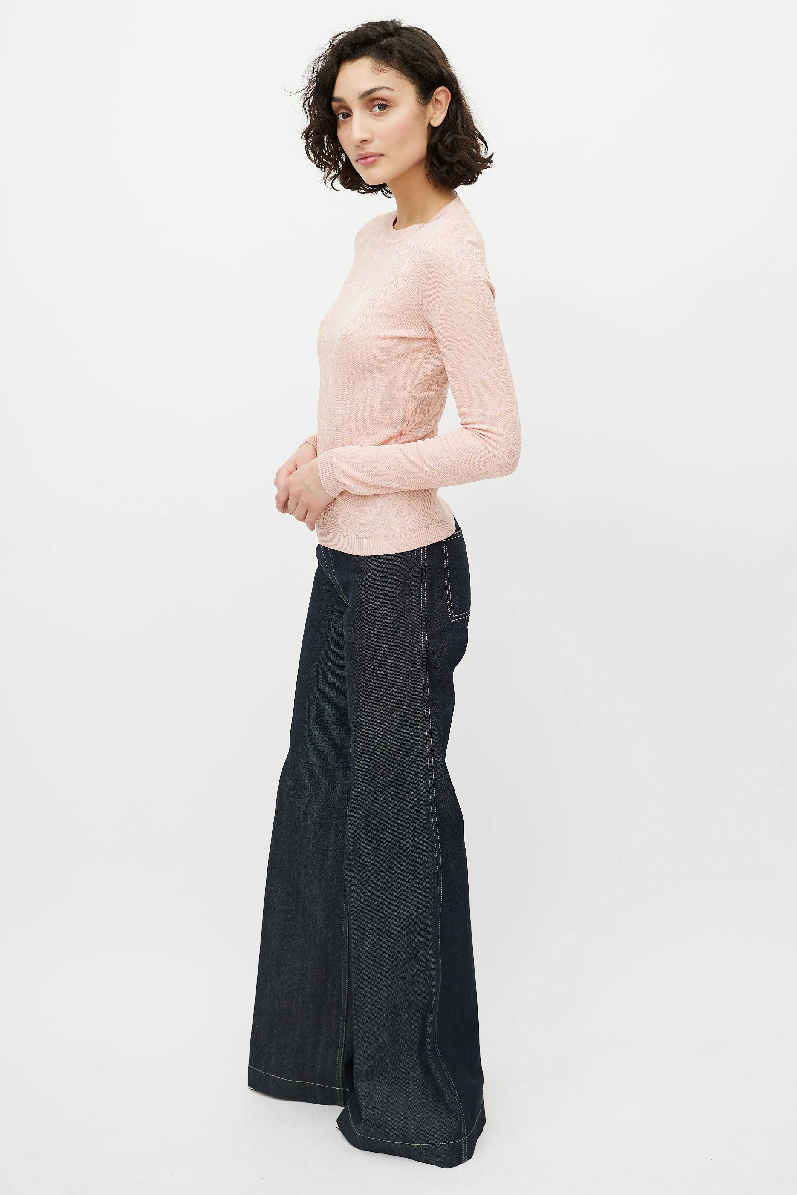 Pink Knit Logo Top