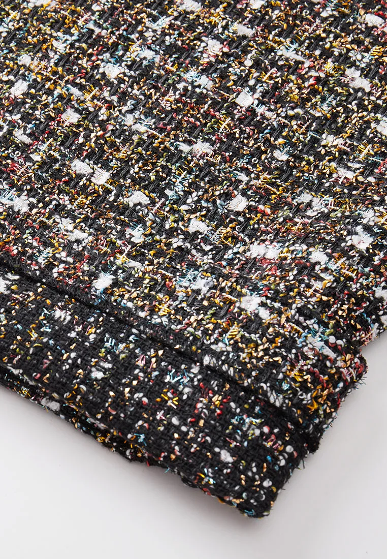 Pleat-detail Wide-leg Tweed Trousers