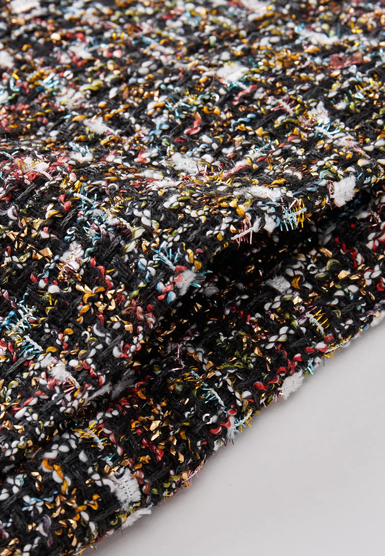 Pleat-detail Wide-leg Tweed Trousers