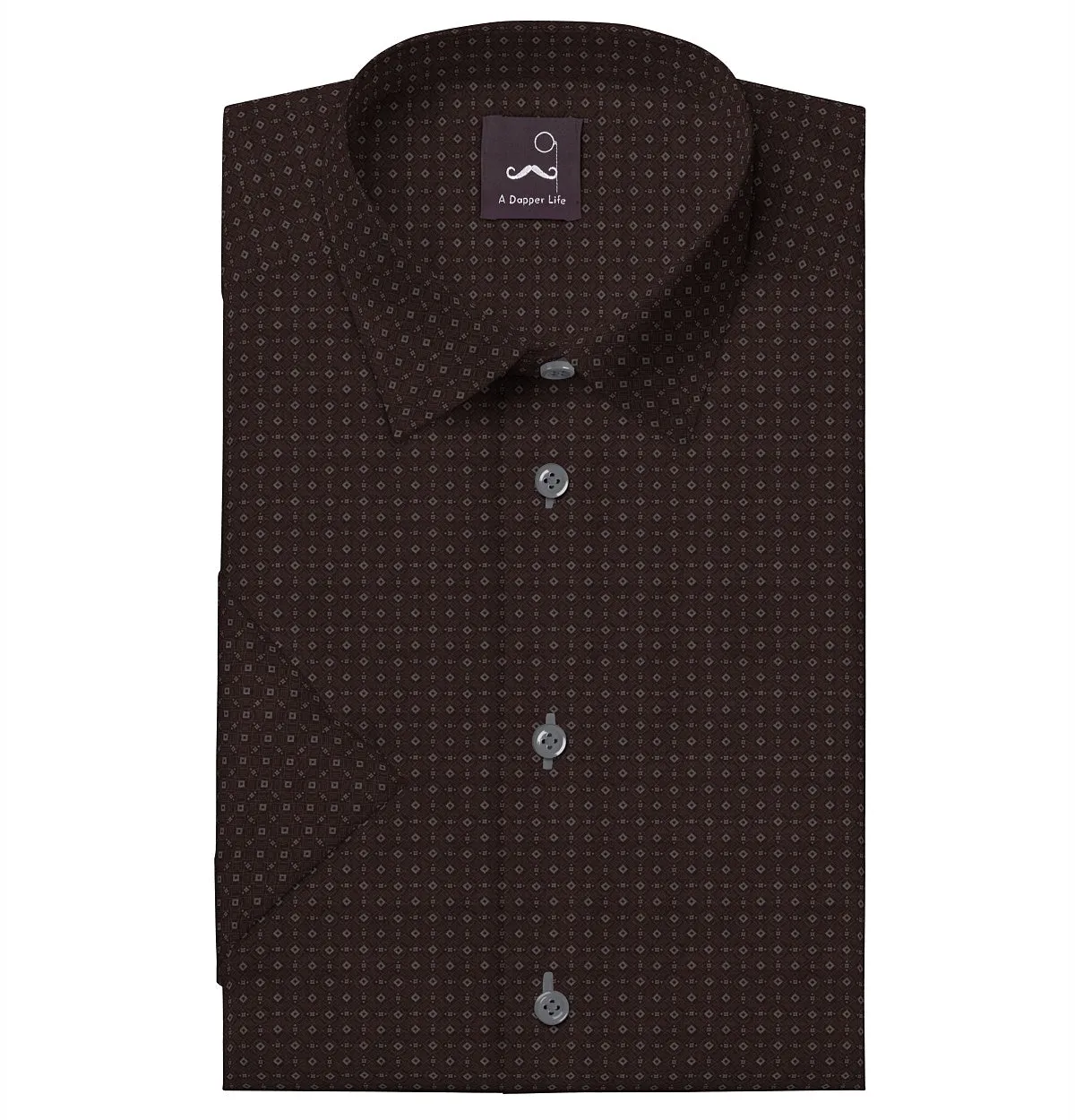 Pure Cotton - Short Sleeve- Chocolate Diamond Grid