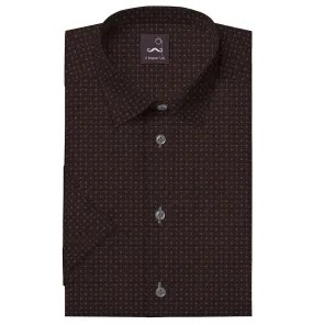 Pure Cotton - Short Sleeve- Chocolate Diamond Grid