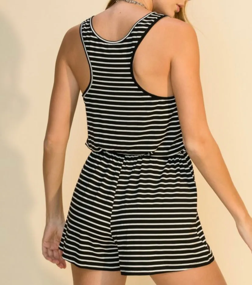 Racerback Drawstring Romper