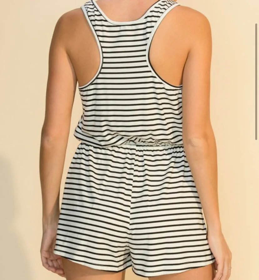 Racerback Drawstring Romper