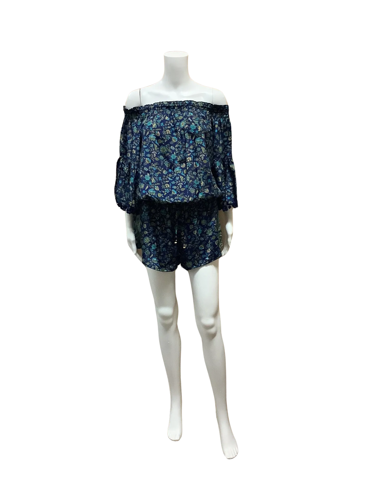 Raga Women's Romper Blur Floral 3/4 Length Sleeve Size: S