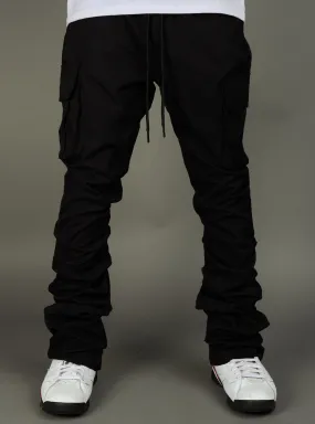 Rebel Minds Cargo Pants - Solid Cargo Stacked  - Black - 100-422