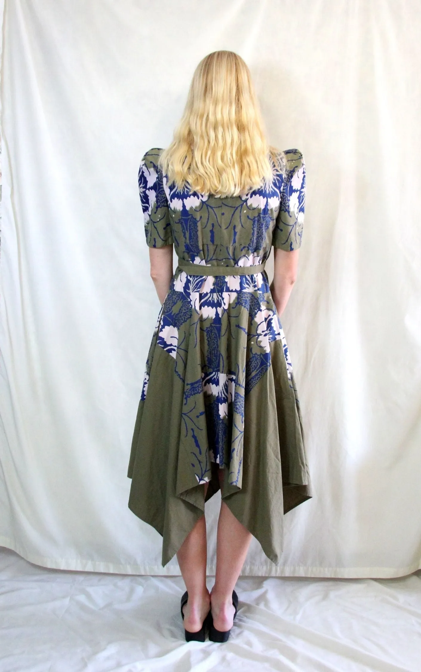 RENT Green Tile Print Shirt Dress