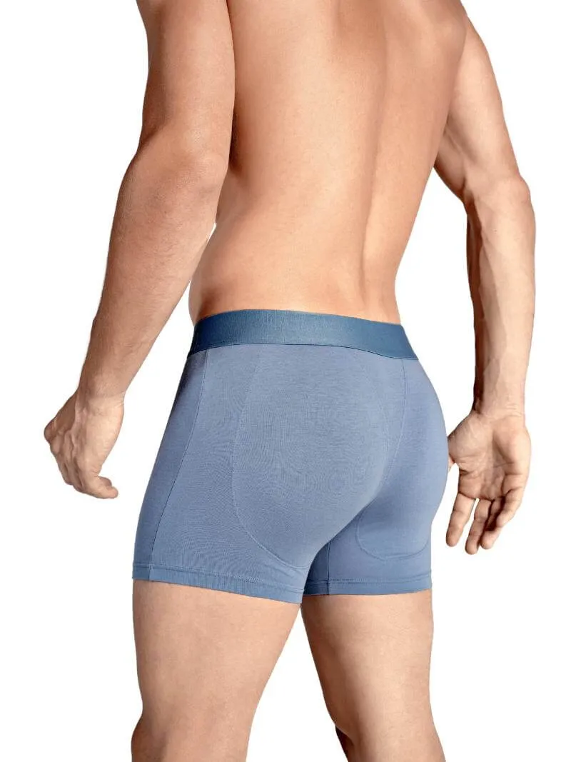 Rounderbum Enhancing & Reshaping Boxer Brief with Padded Bum and Pouch, Light Blue