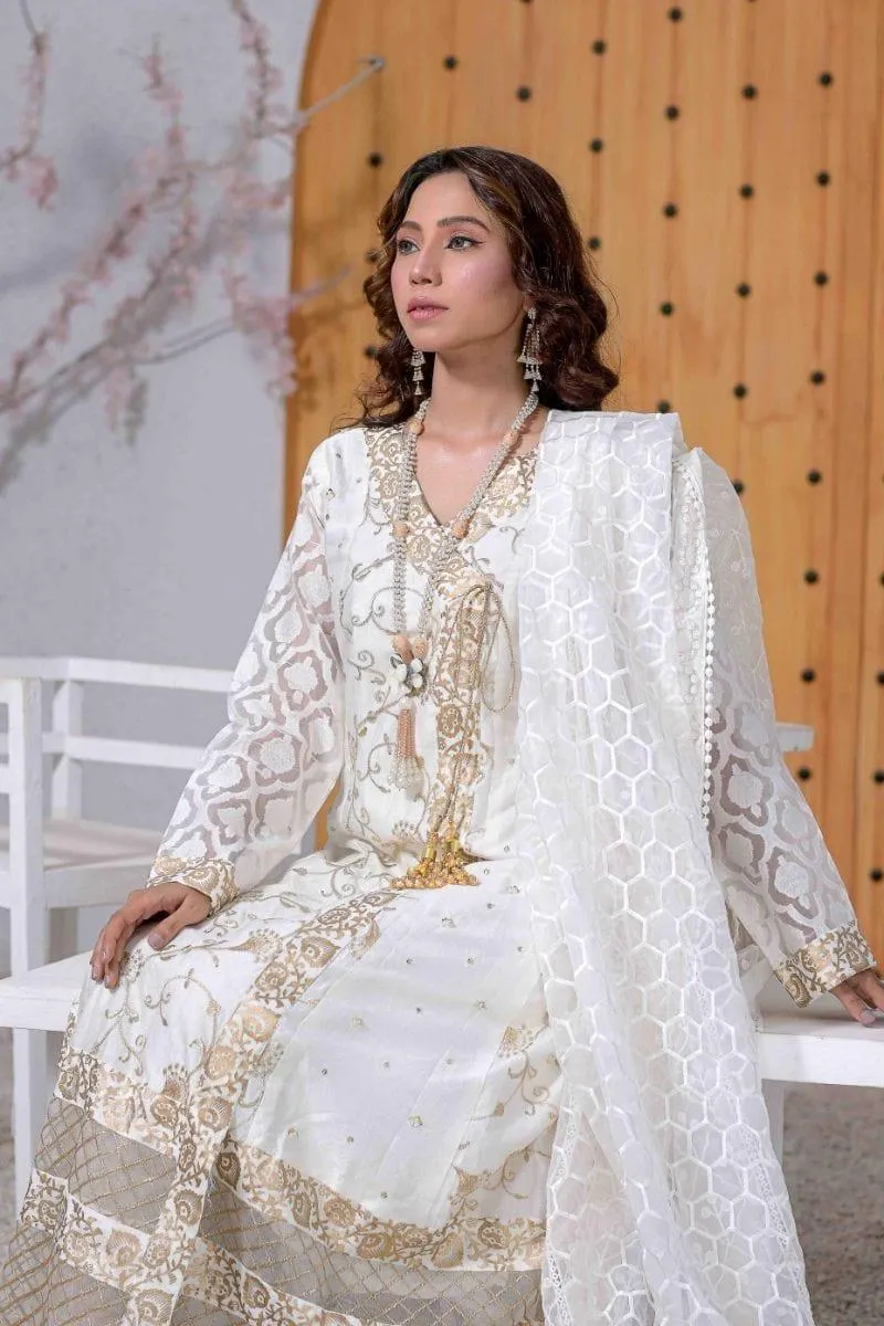 Ruby Couture - Agha jaan - 3 Piece - Organza & Silk