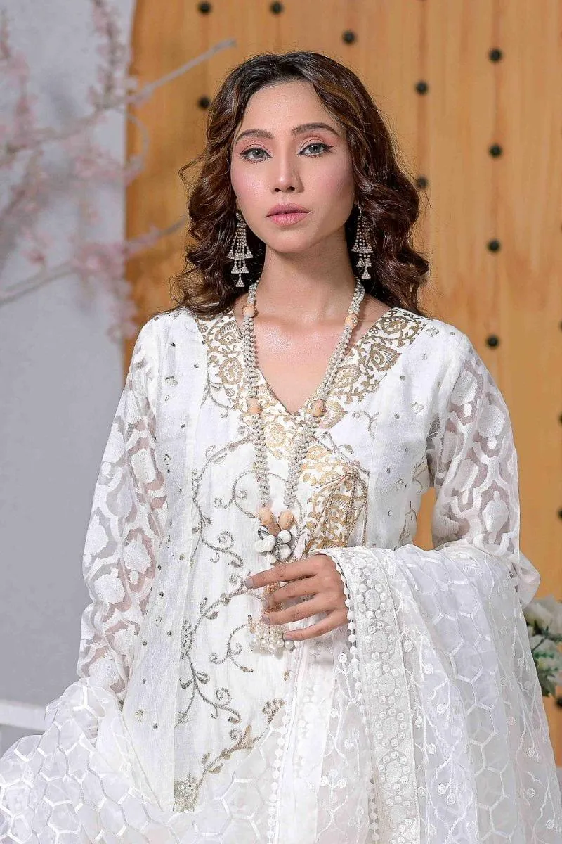 Ruby Couture - Agha jaan - 3 Piece - Organza & Silk