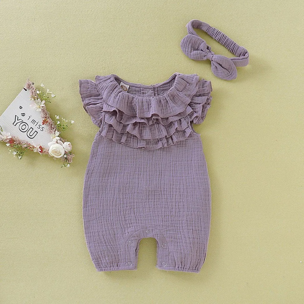 Ruffled Romper with headband