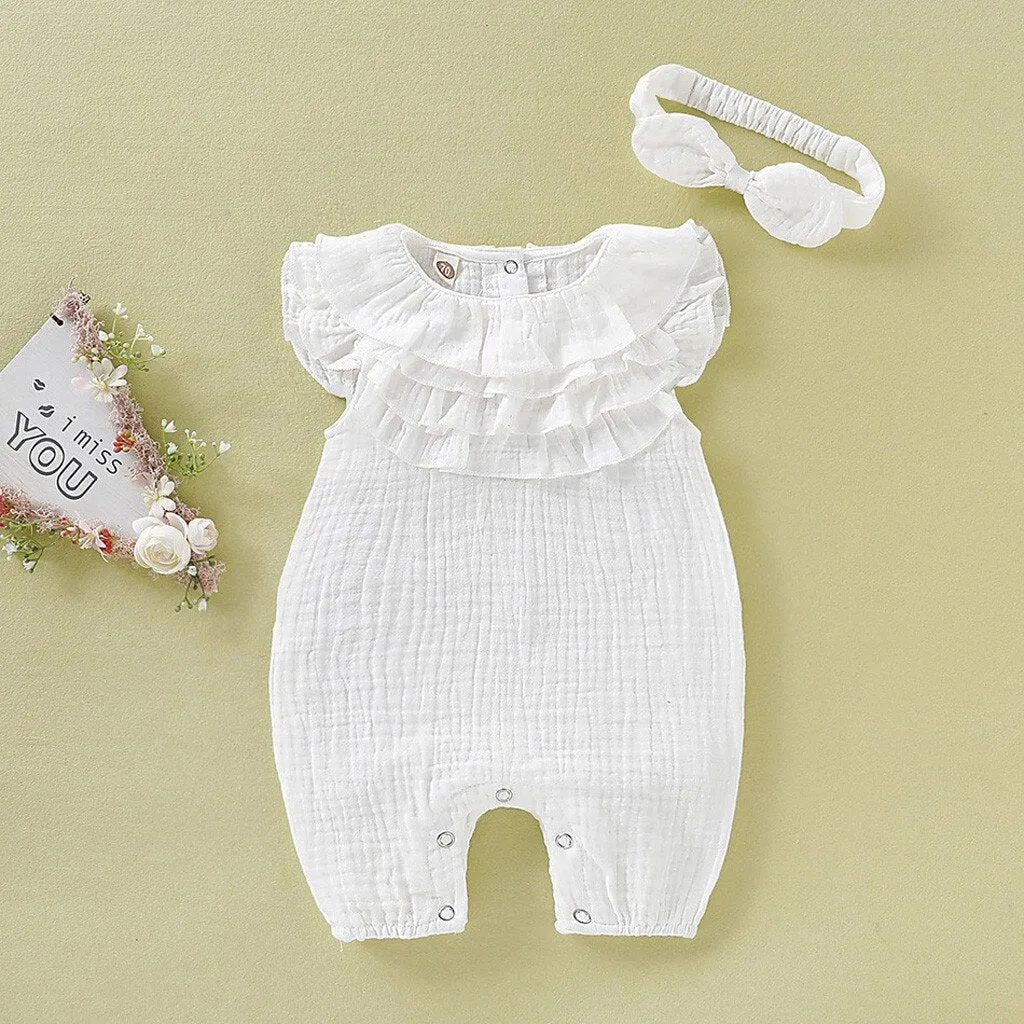 Ruffled Romper with headband