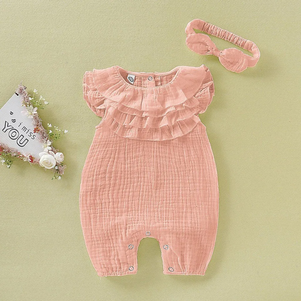Ruffled Romper with headband