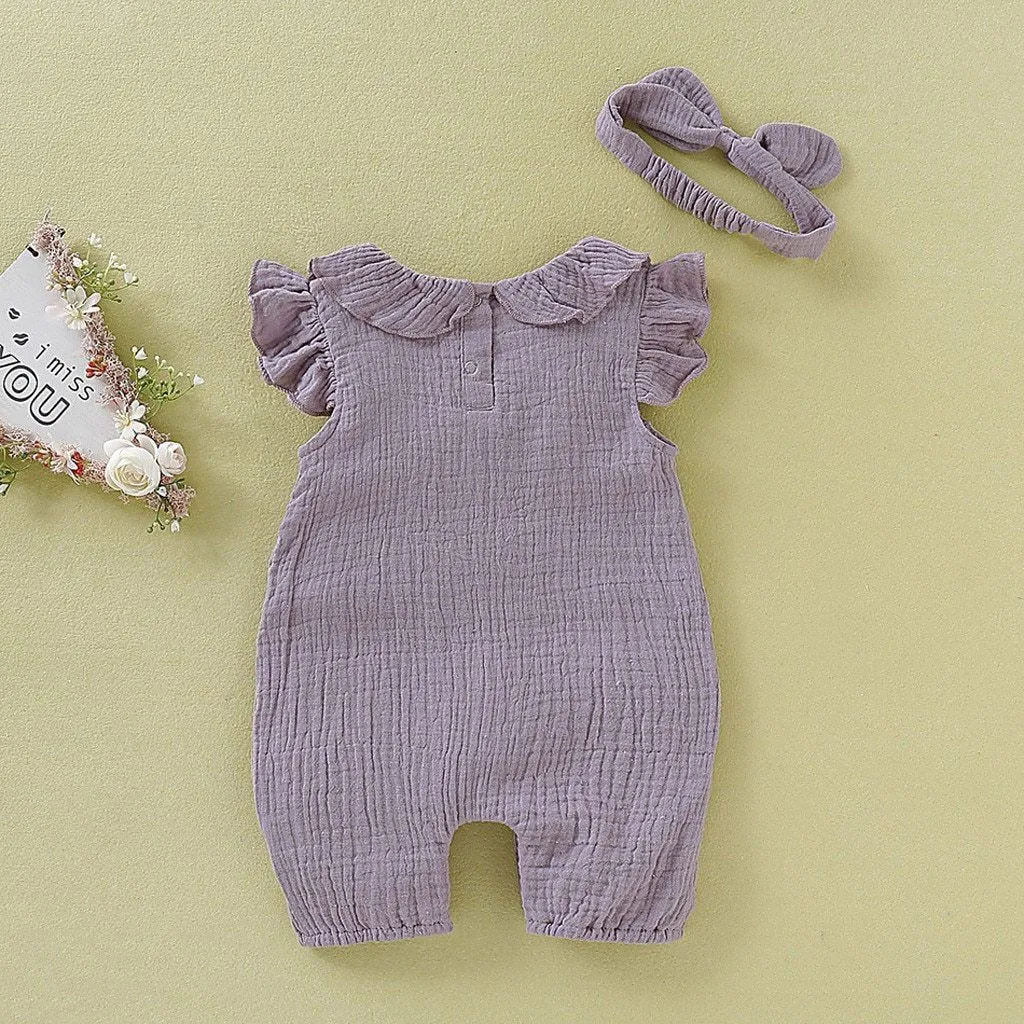 Ruffled Romper with headband