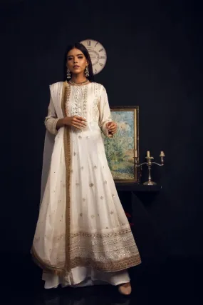 Sadia Aamir - Ivory Noor - Embroidered Chiffon - 3 Piece
