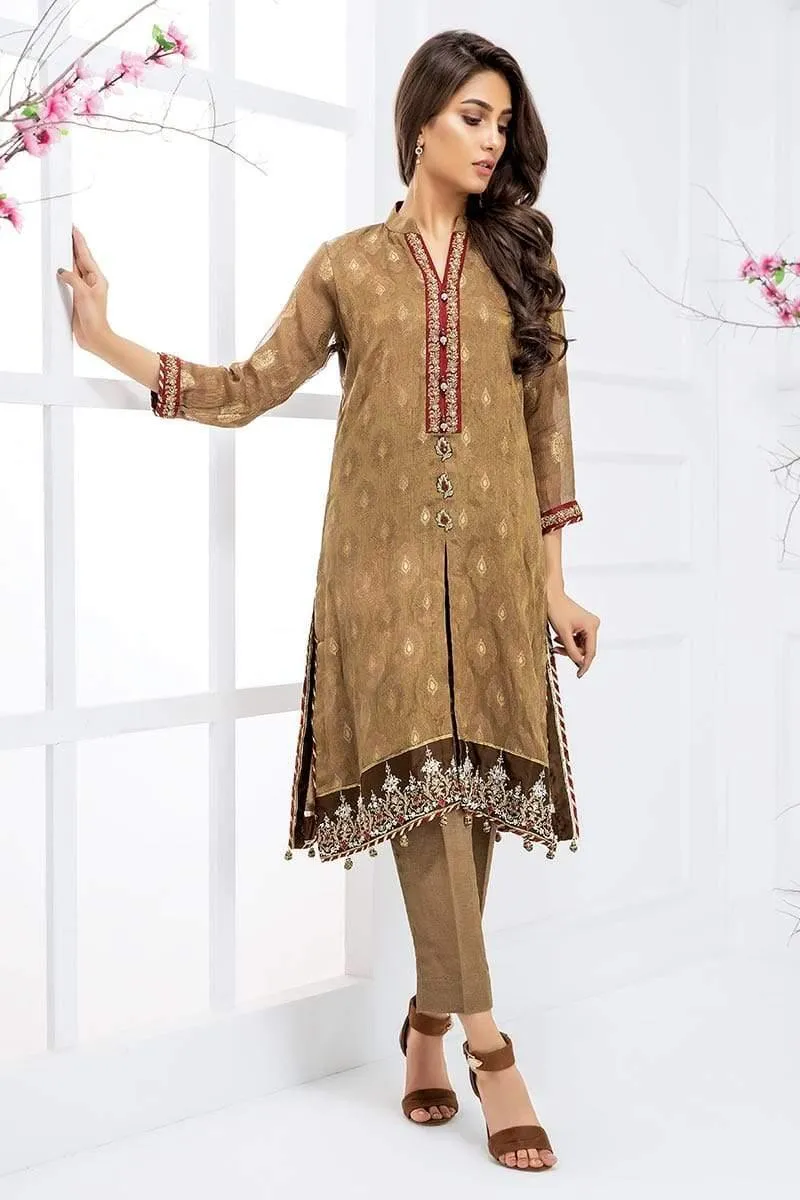 Sadia Aamir - Red Divine Elegance - SA-LP16 - Jamavar Silk - 1 Piece