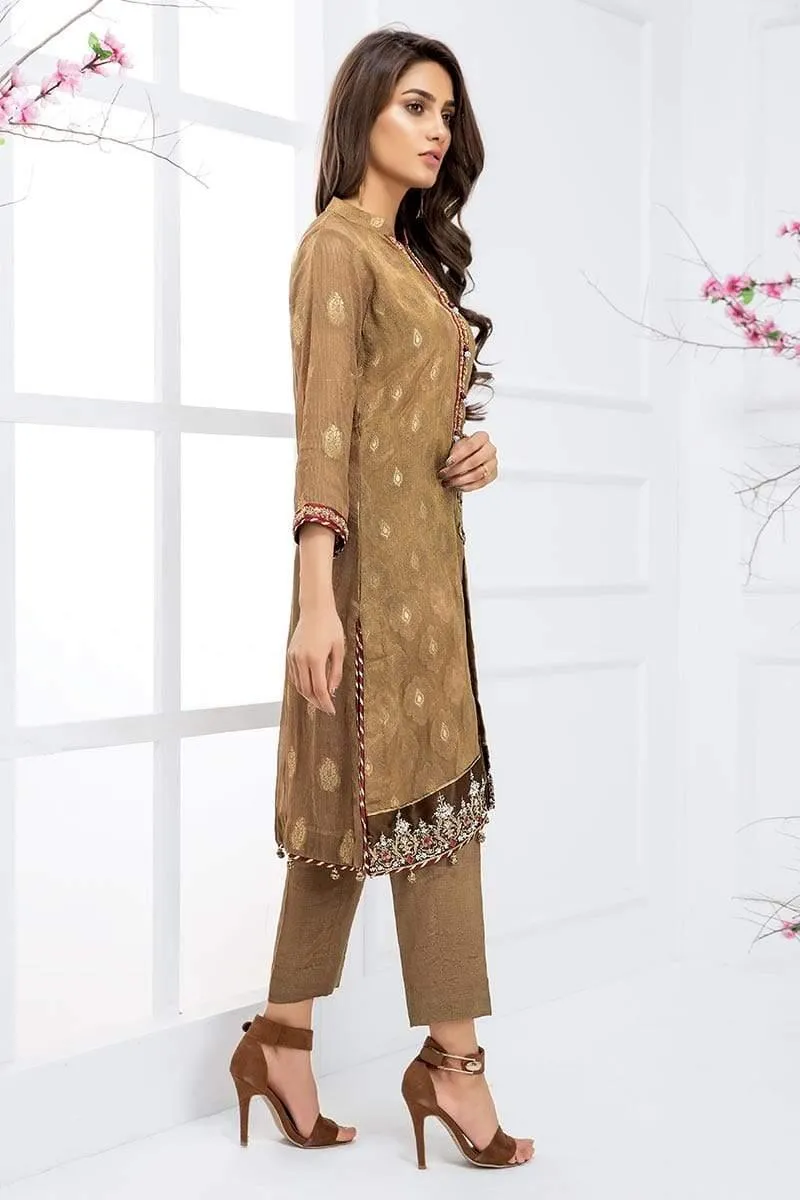 Sadia Aamir - Red Divine Elegance - SA-LP16 - Jamavar Silk - 1 Piece