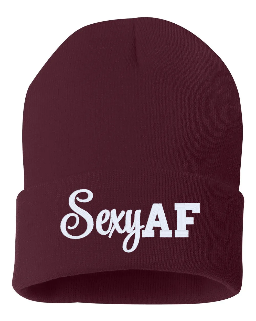 Sexy AF Embroidered Cuffed Beanie Hat