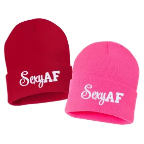 Sexy AF Embroidered Cuffed Beanie Hat