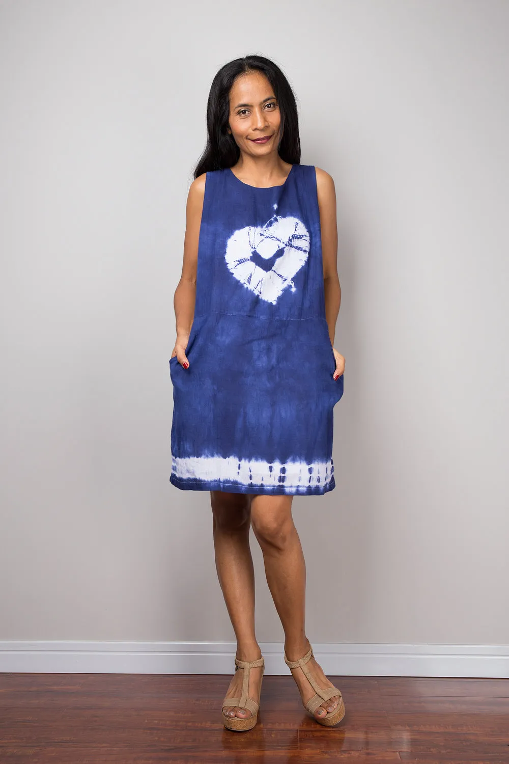 Short Blue Tie Dye Dress