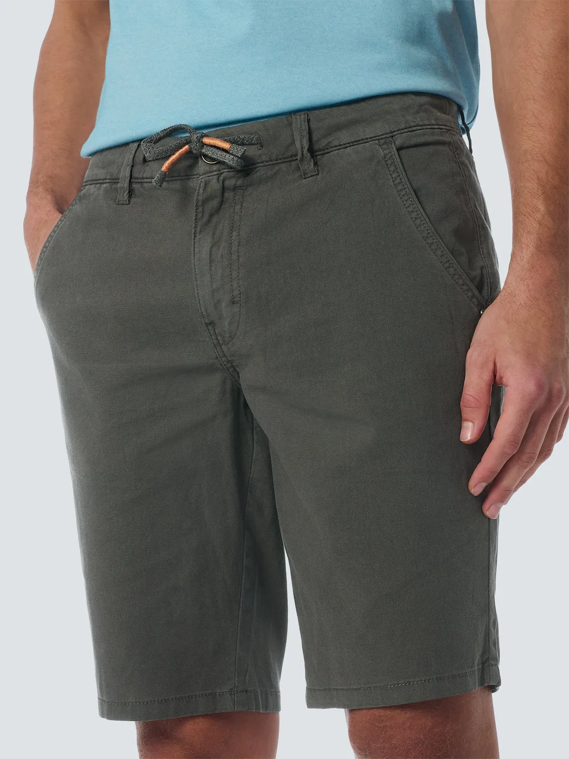 Short With Linen Garment Dyed | Steel