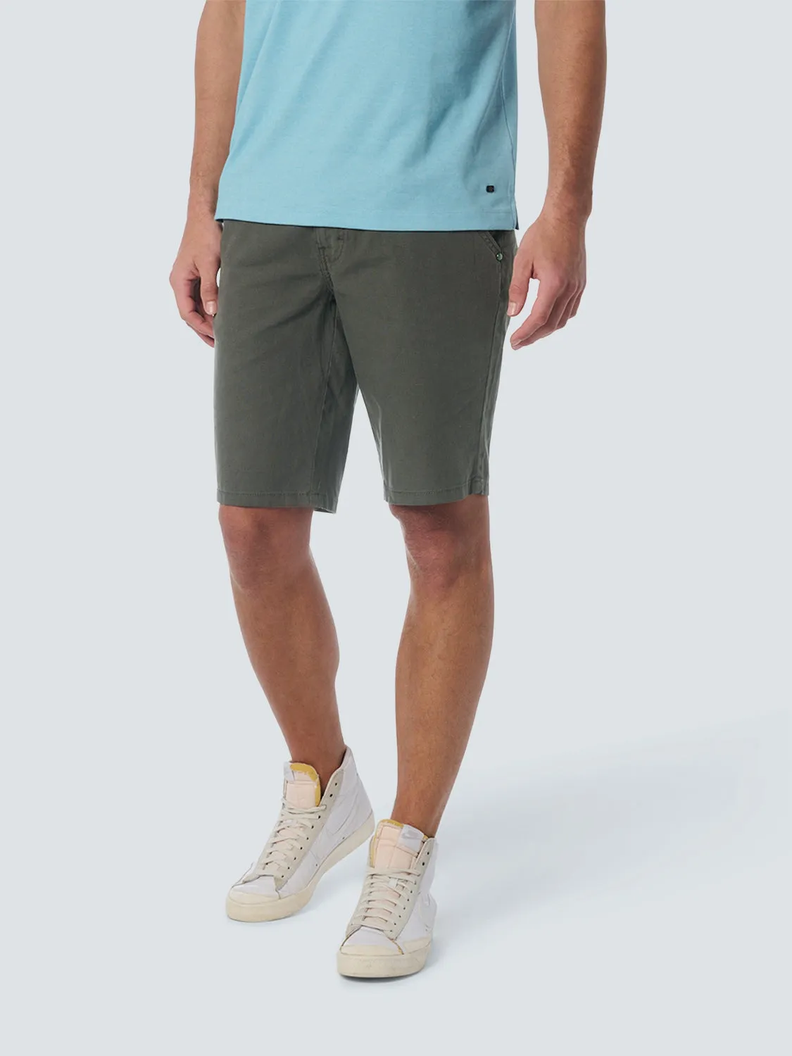 Short With Linen Garment Dyed | Steel
