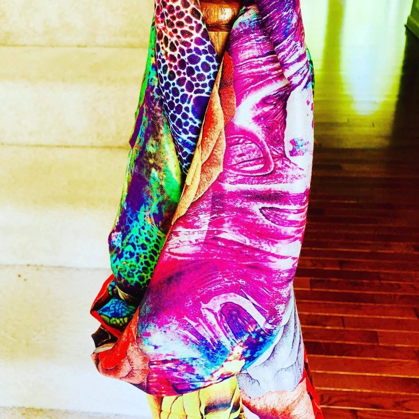 Silk Scarf wrap, Large Satin Hair Scarf