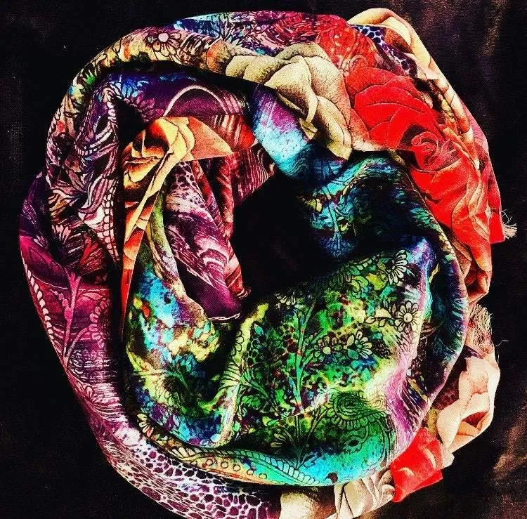 Silk Scarf wrap, Large Satin Hair Scarf