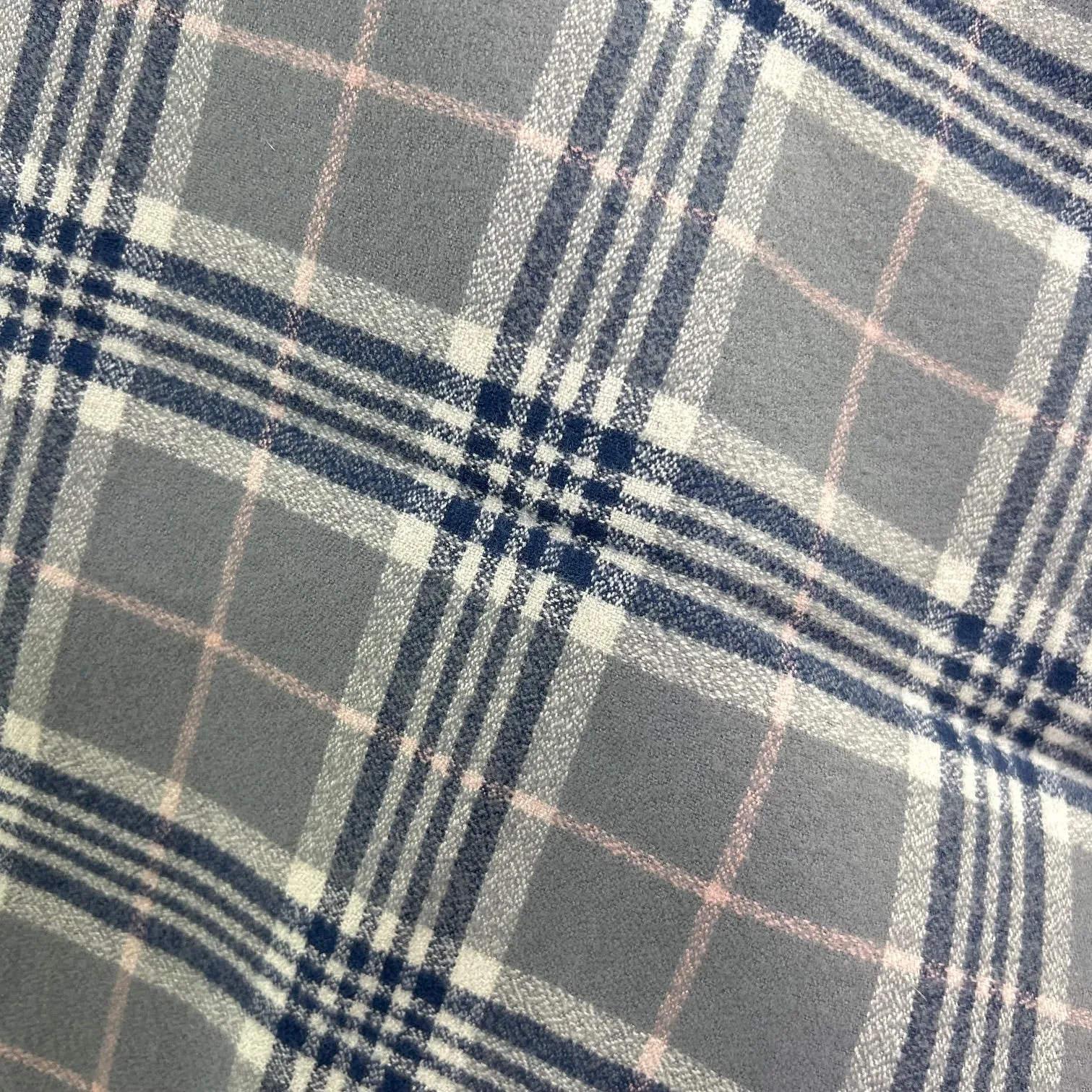 Smokey Grey, Dark Blue, and Pink 100% Organic Cotton Plaid Infinity and Blanket Scarves