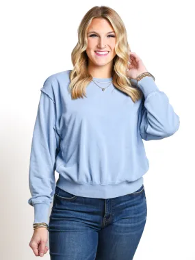 Stay Wanting More Exposed Seam Crewneck Sweatshirt