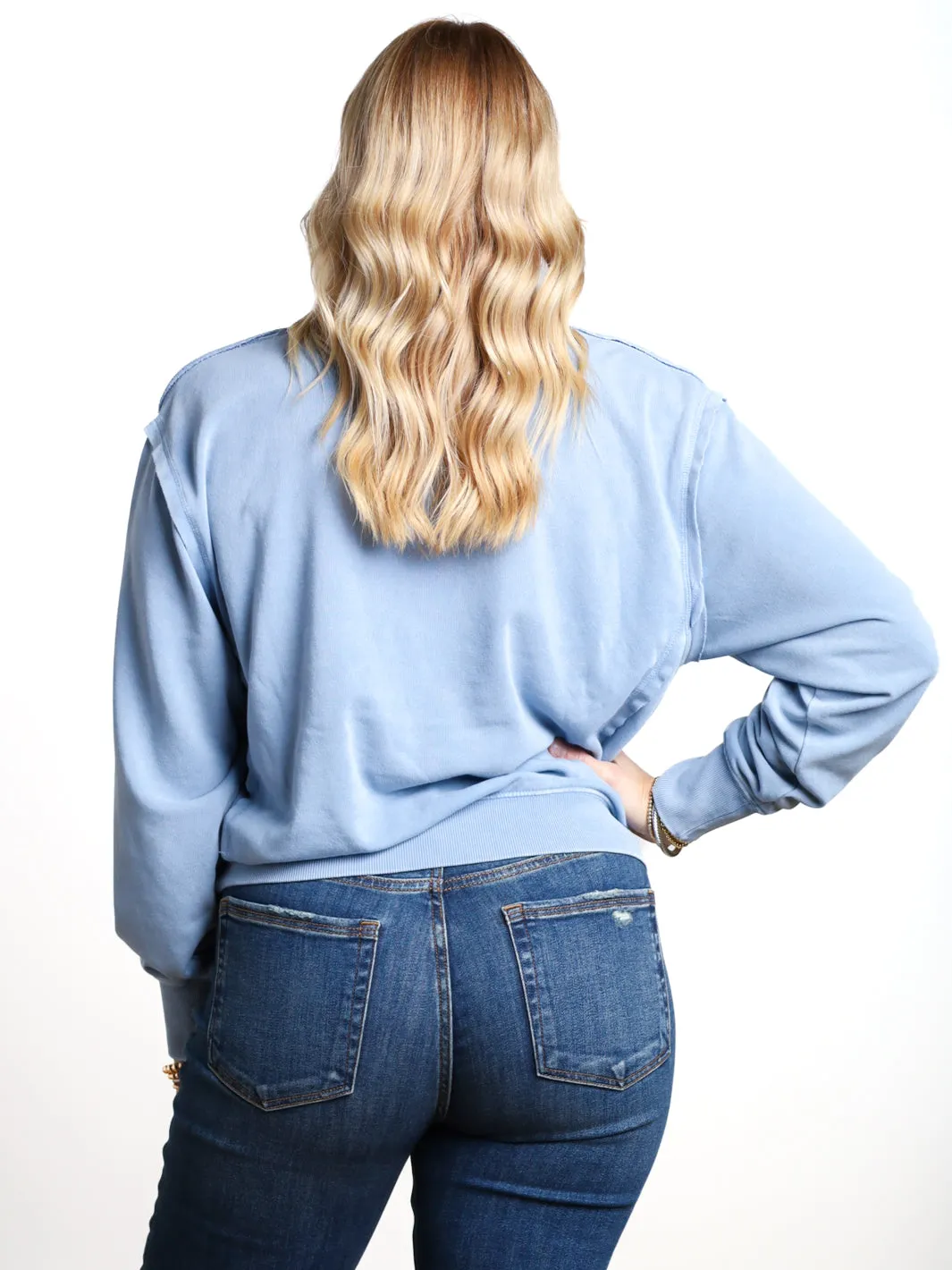 Stay Wanting More Exposed Seam Crewneck Sweatshirt