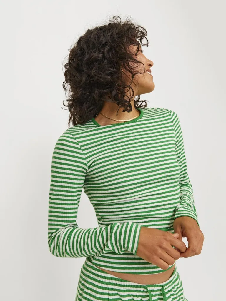 Stella Stripe Long Sleeve Tee Fern green