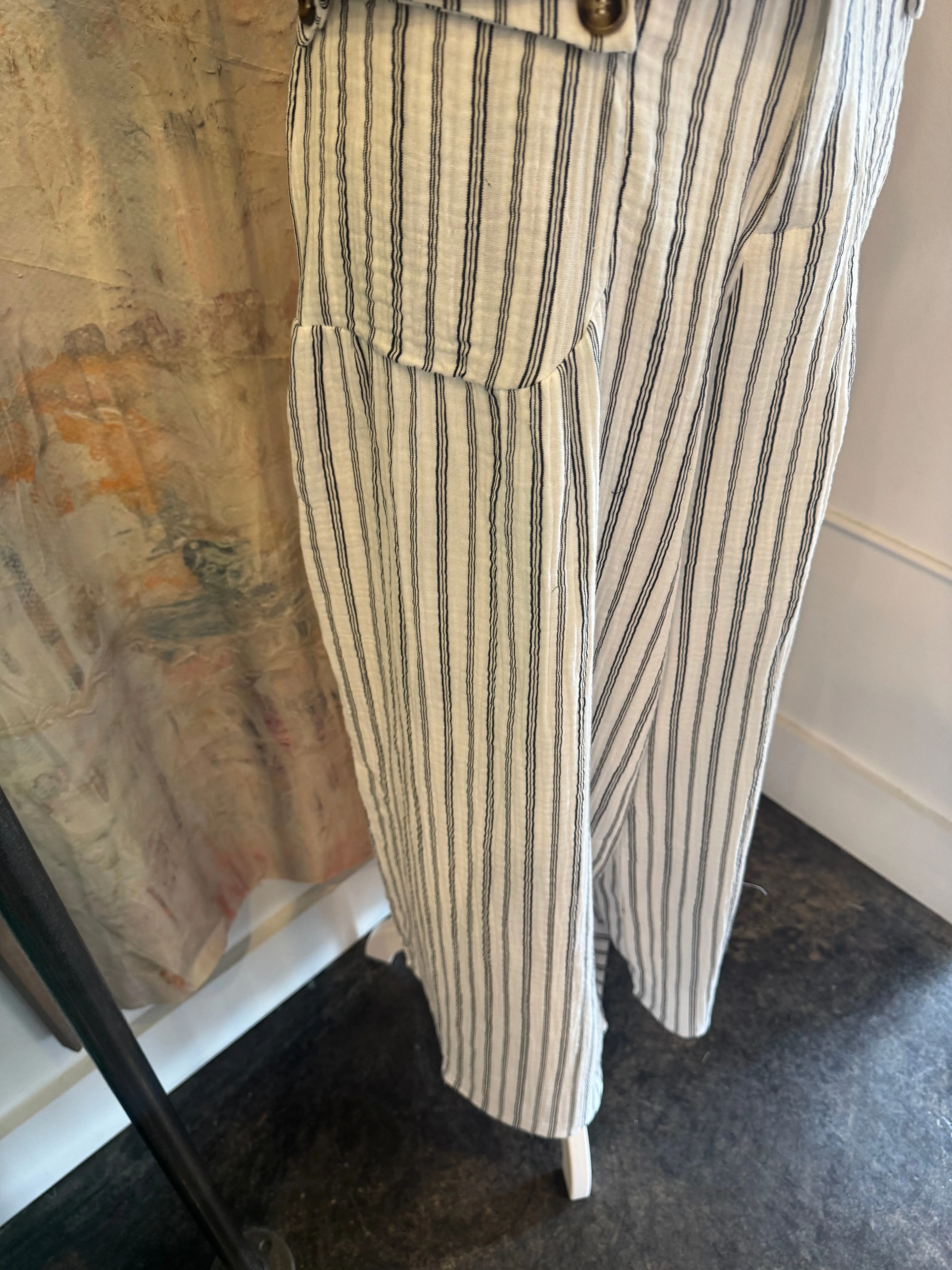 Stripe Baggy Cargo Pants