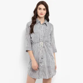Stripe Printed Shirt Dress