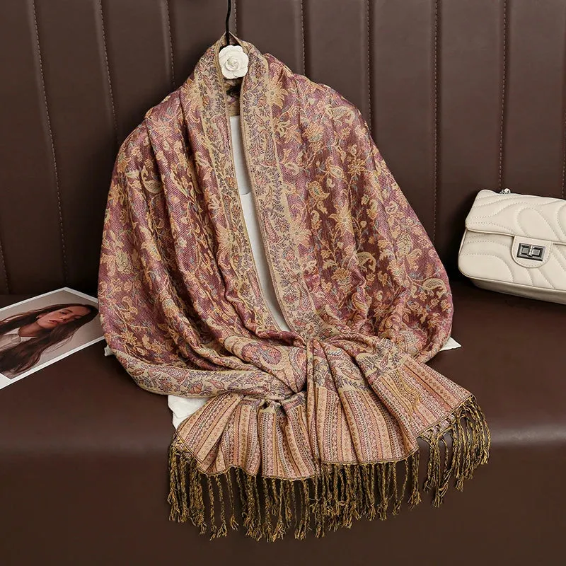 Tassel Blanket Design Thick Pashmina Shawl Wrap Scarf