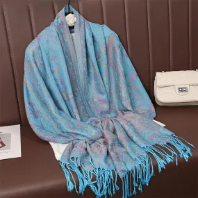 Tassel Blanket Design Thick Pashmina Shawl Wrap Scarf