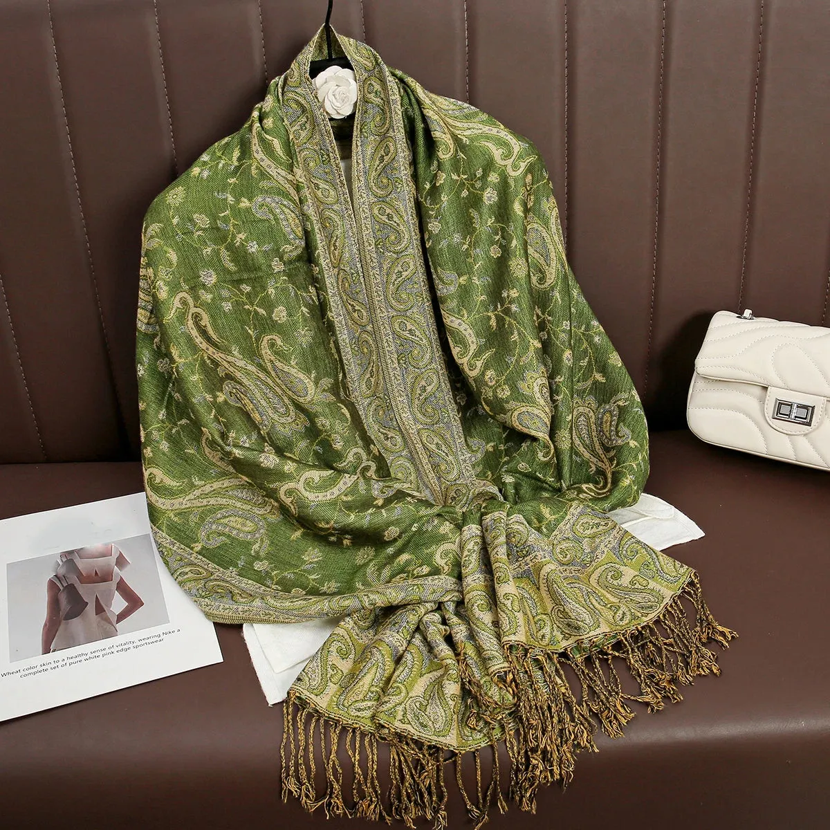 Tassel Blanket Design Thick Pashmina Shawl Wrap Scarf
