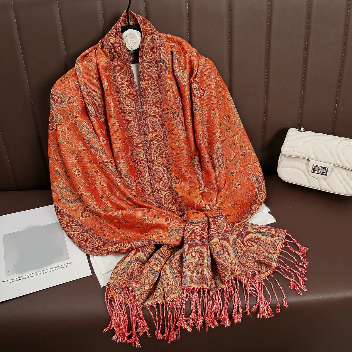 Tassel Blanket Design Thick Pashmina Shawl Wrap Scarf