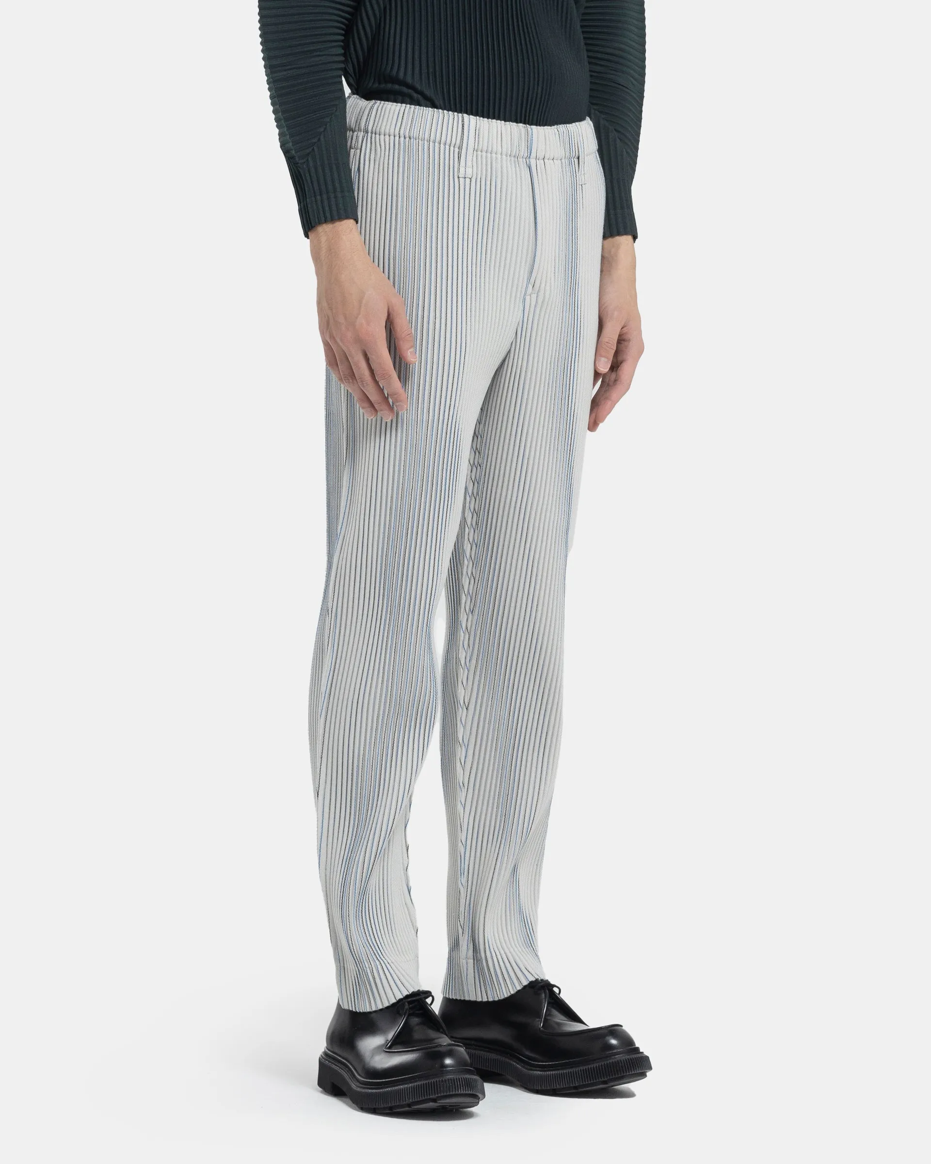 Tweed Pleated Pants in Ivory