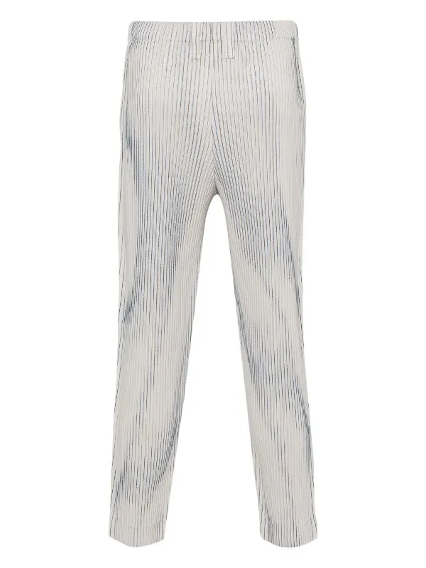 Tweed Pleats Pants - Grey/Black/Blue