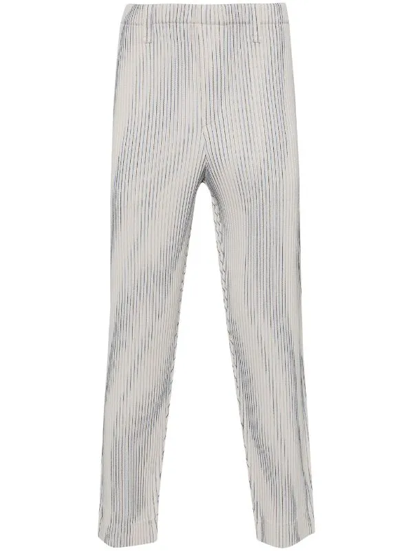 Tweed Pleats Pants - Grey/Black/Blue