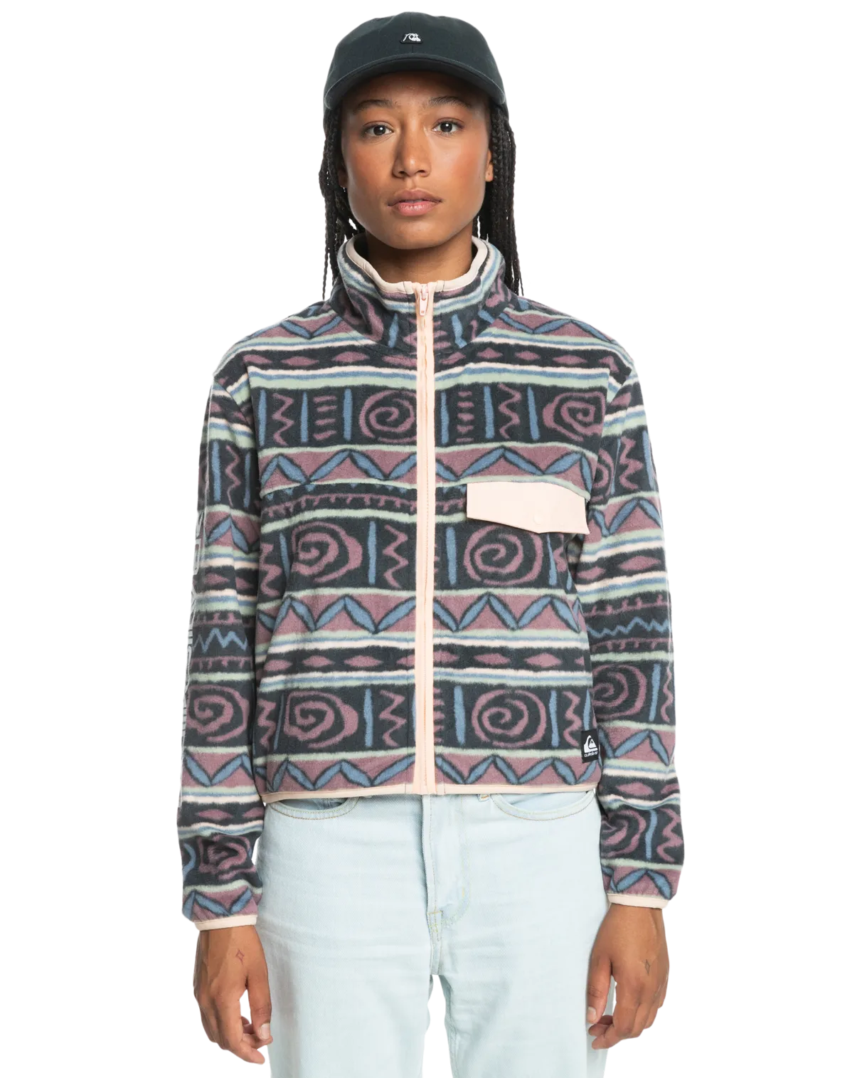 Uni Polar Zip Fleece Jacket in Grape Shake