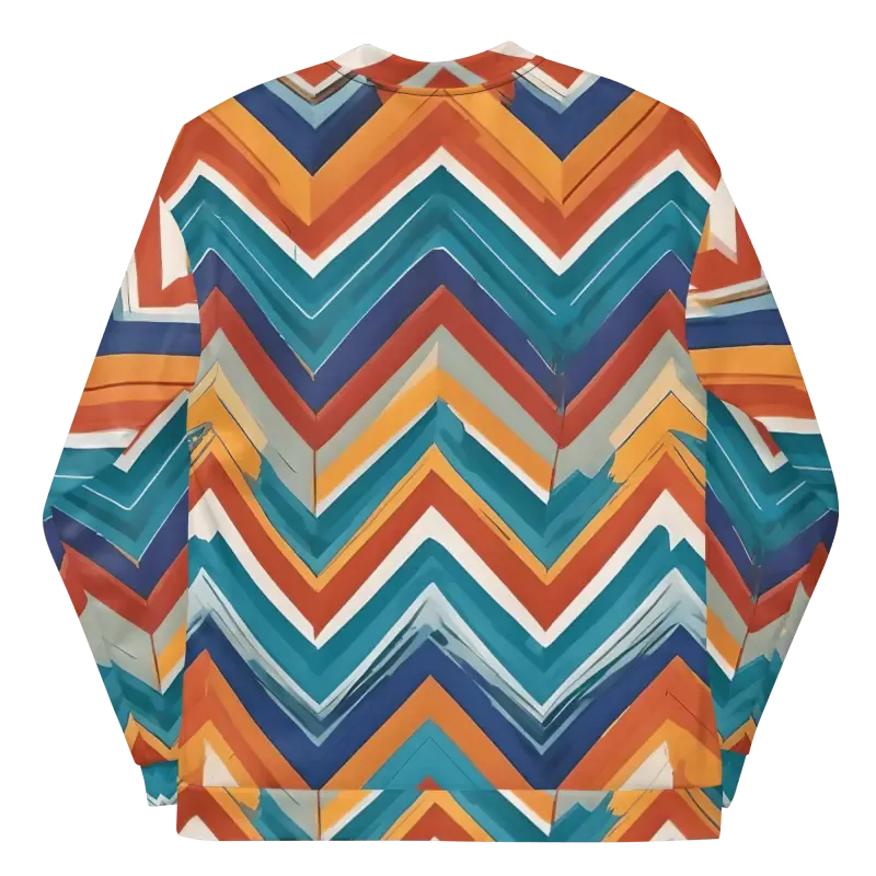 Vibrant Bomber Jacket with Stiped Zigzag Pattern