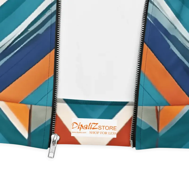 Vibrant Bomber Jacket with Stiped Zigzag Pattern