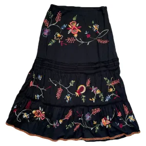 VINTAGE EMBROIDERED FLORAL SKIRT SIZE SMALL