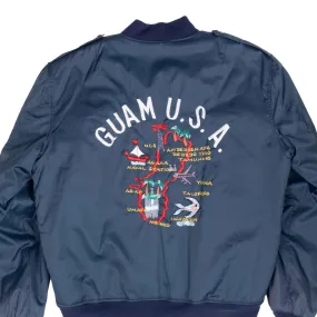 VINTAGE GUAM EMBROIDERED SOUVENIR BOMBER JACKET XL