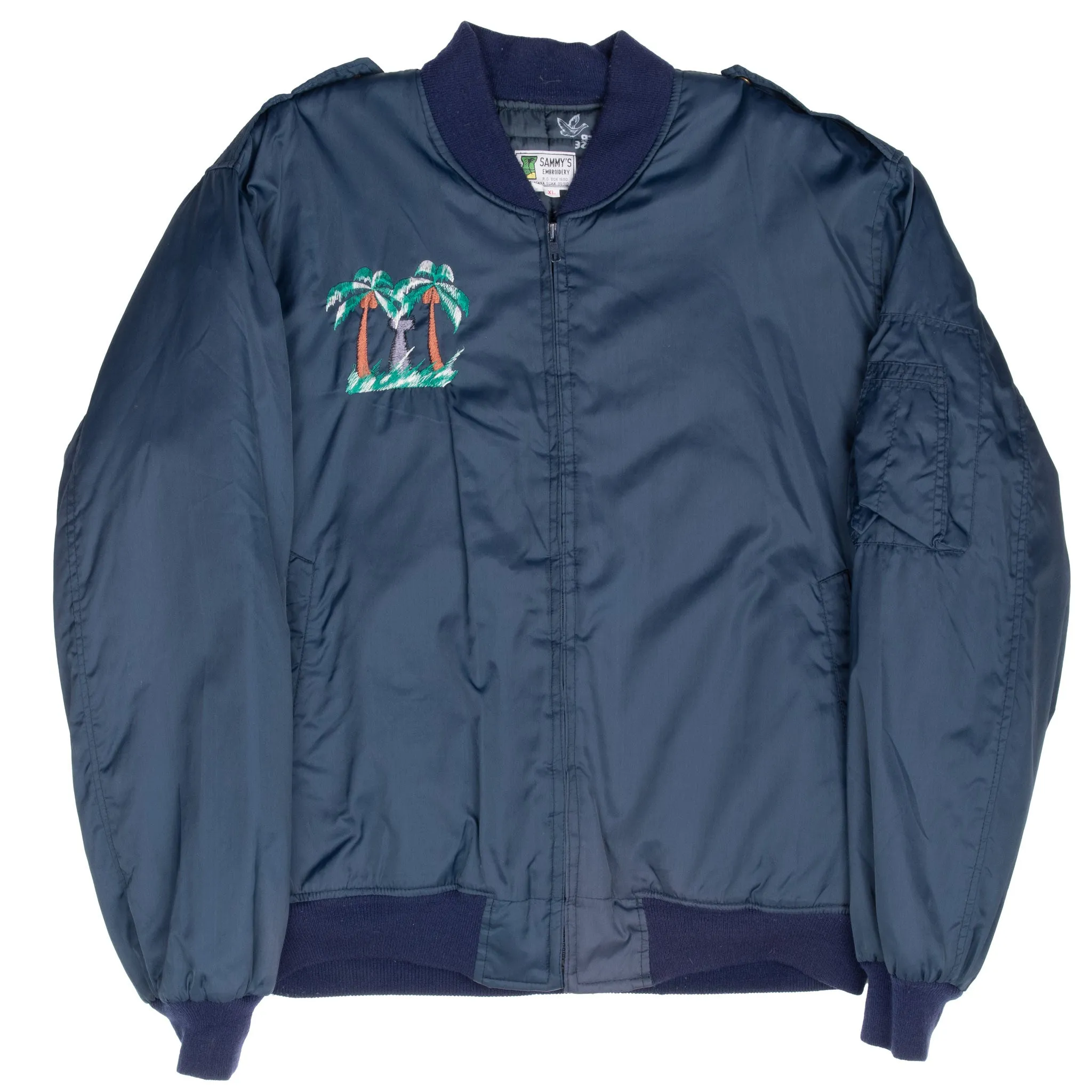 VINTAGE GUAM EMBROIDERED SOUVENIR BOMBER JACKET XL