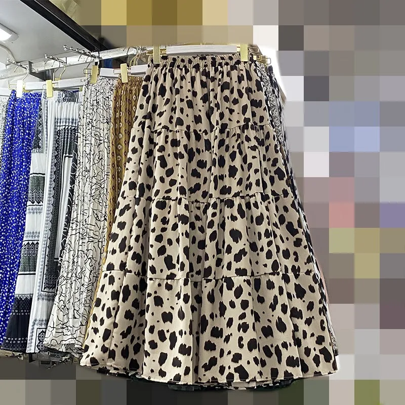 Vintage Leopard Print Swing Half Skirt