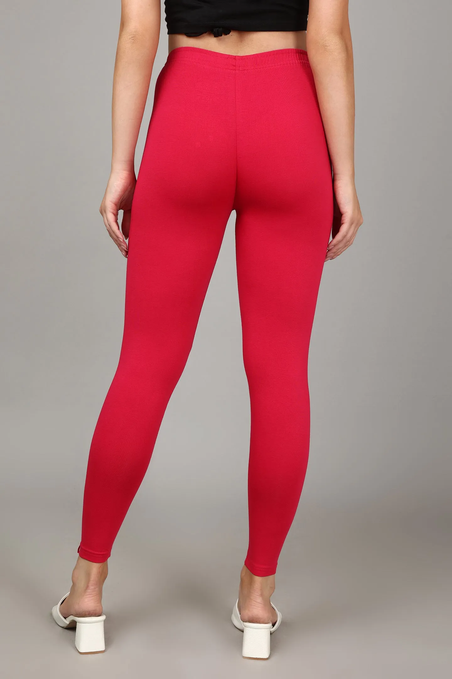 VISCOSE ANKLE LEGGINGS - FUSHIA
