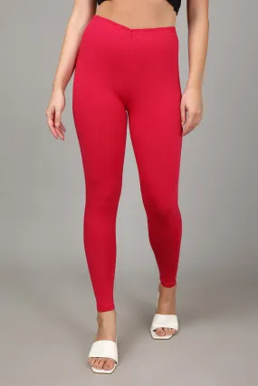 VISCOSE ANKLE LEGGINGS - FUSHIA